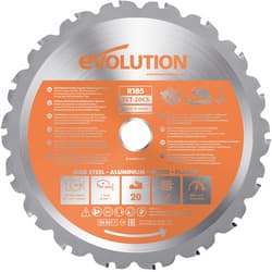 Evolution Wood/Metal/Plastic Circular Saw Blade 185mm x 20mm 20T