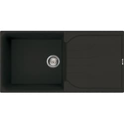 Reginox Ego Reversible Composite Kitchen Sink & Drainer Single Bowl Black