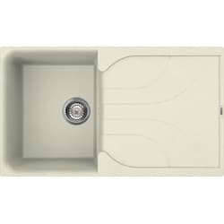 Reginox Ego Reversible Compact Composite Kitchen Sink & Drainer Single Bowl Cream