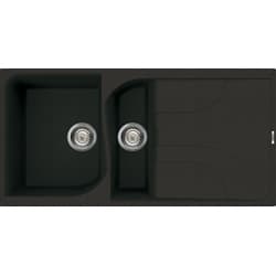 Reginox Ego Reversible Composite Kitchen Sink & Drainer 1.5 Bowl Black