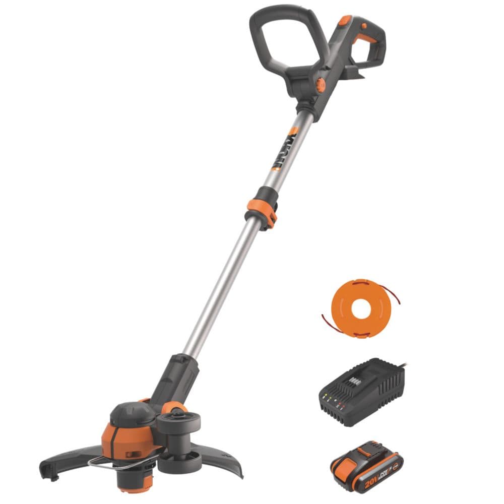 Worx WG163E.2 20V 1 x 2.0Ah Li-Ion PowerShare Cordless Grass Trimmer / Edger