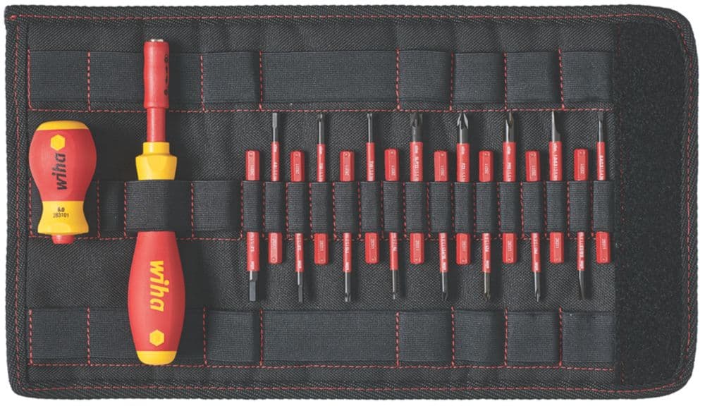 Wiha SlimVario VDE Screwdrivers with Bits 19 Piece Set