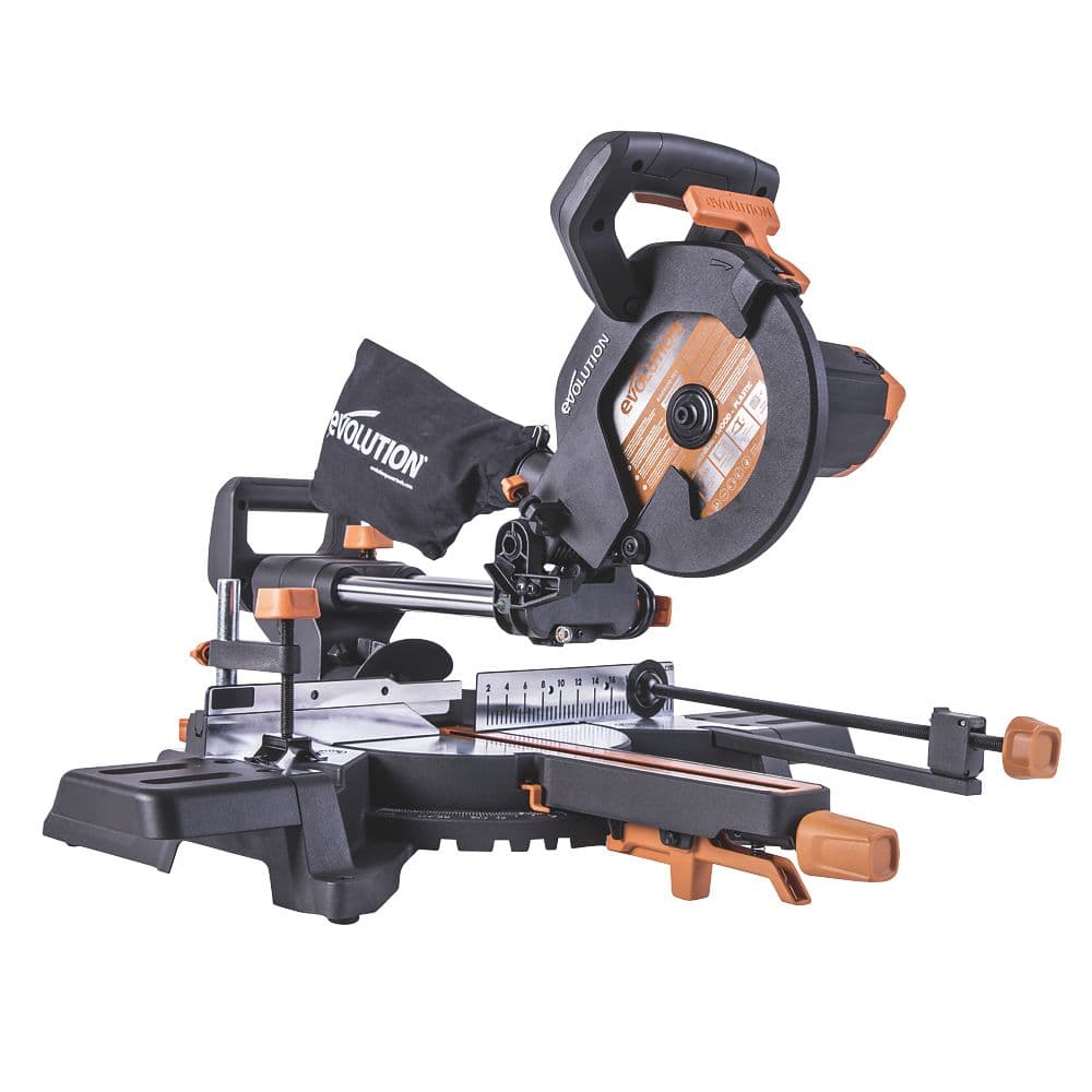 Evolution R210SMS-300+ 210mm Electric Single-Bevel Sliding Multi-Material Mitre Saw 220-240V